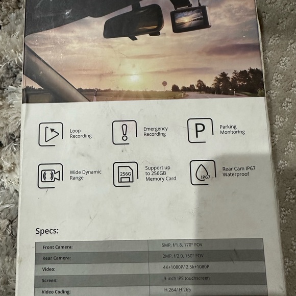 Kingslim D4 Dual Dash Camera - Black - Picture 4 of 5